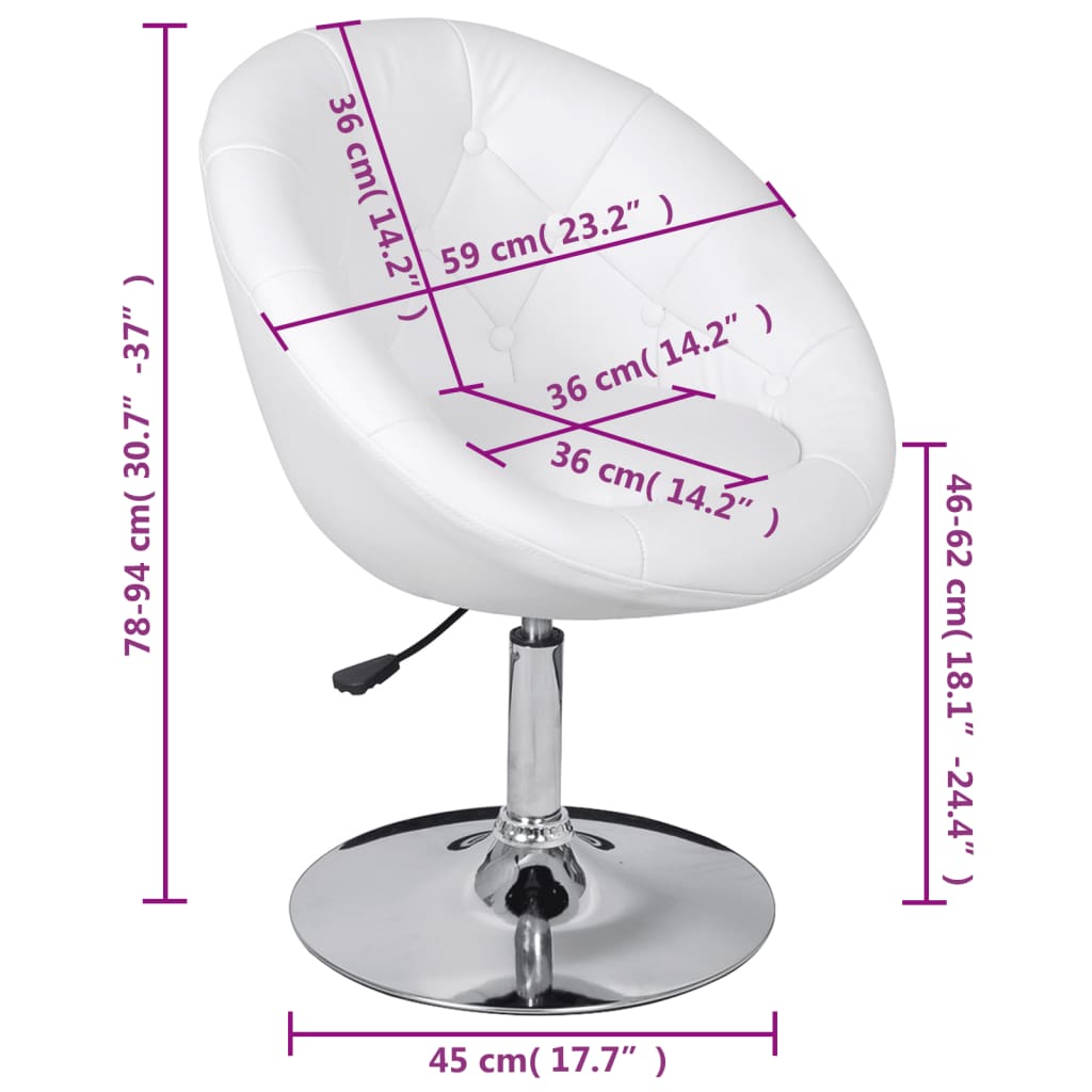 Tabourets de bar lot de 2 blanc similicuir