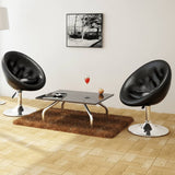 Tabourets de bar lot de 2 noir similicuir