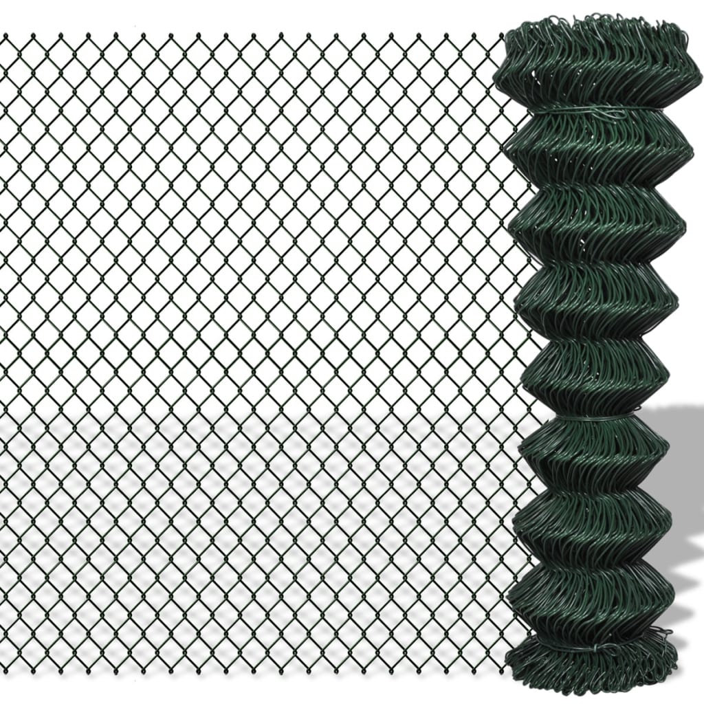 Chain link fence Steel 1.5x15 m Green