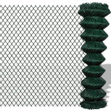 Chain link fence Steel 1.5x15 m Green