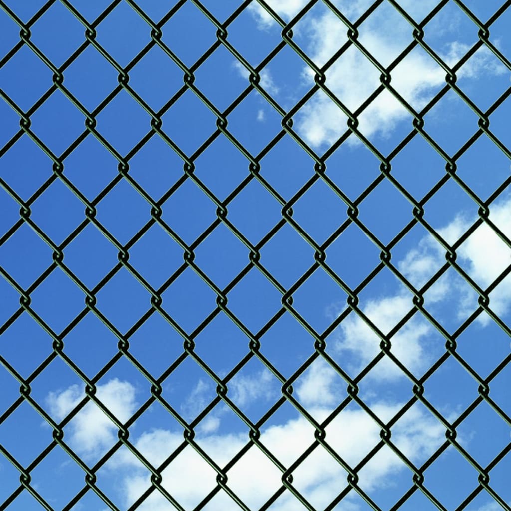 Chain link fence Steel 1.5x15 m Green