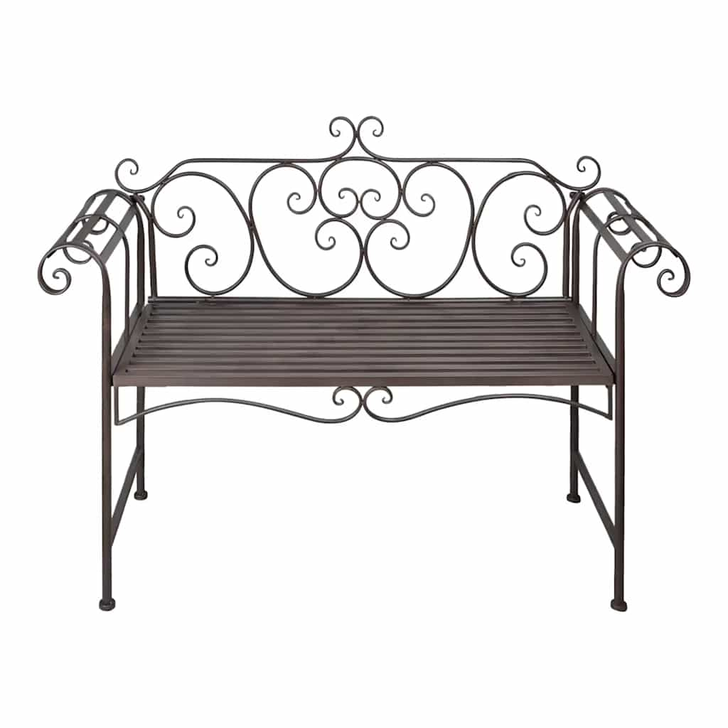 Banc de jardin 132 cm Acier Antique Marron