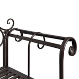 Banc de jardin 132 cm Acier Antique Marron