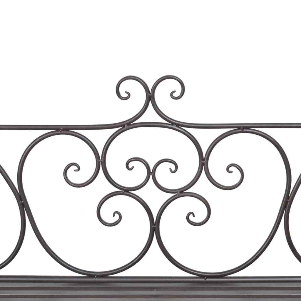 Banc de jardin 132 cm Acier Antique Marron