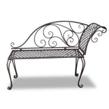 Chaise longue de jardin 128 cm Acier Antique Marron