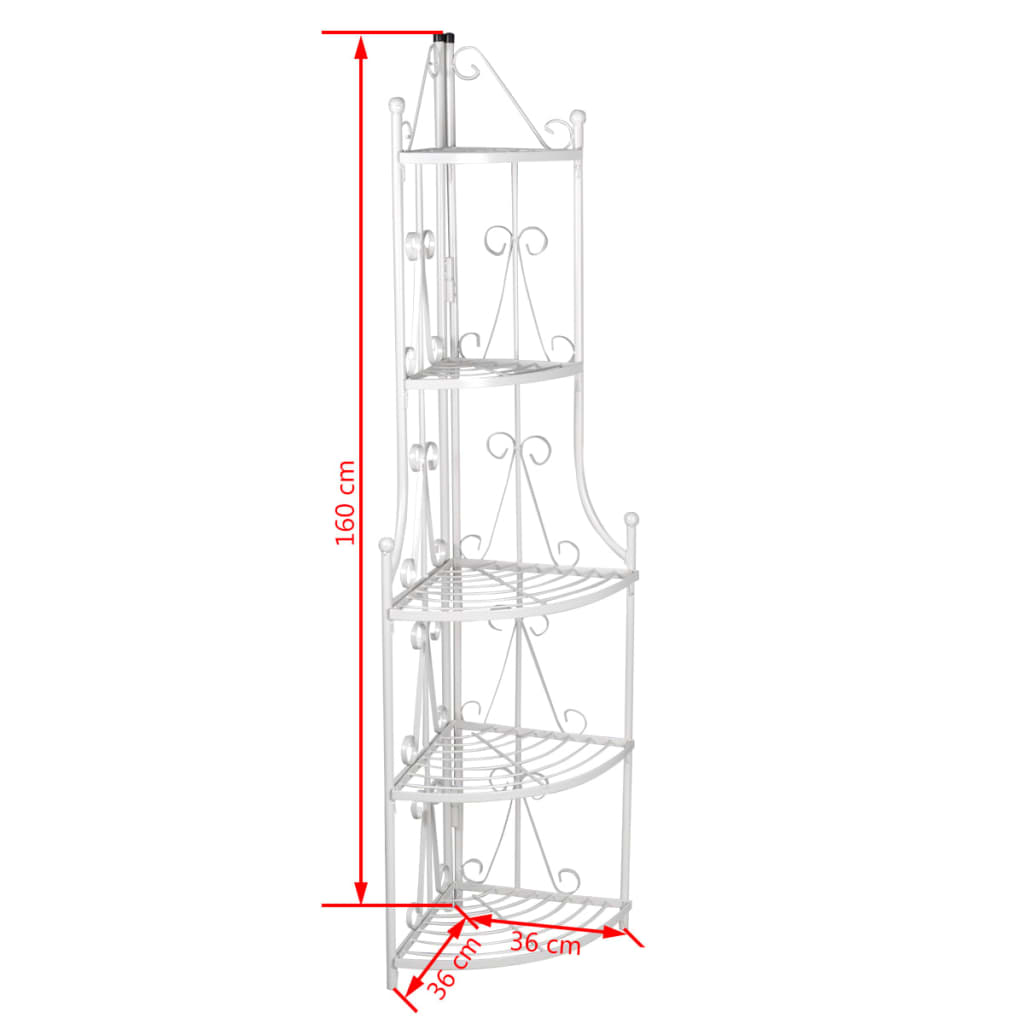 Étagère d’angle pour plantes en blanc