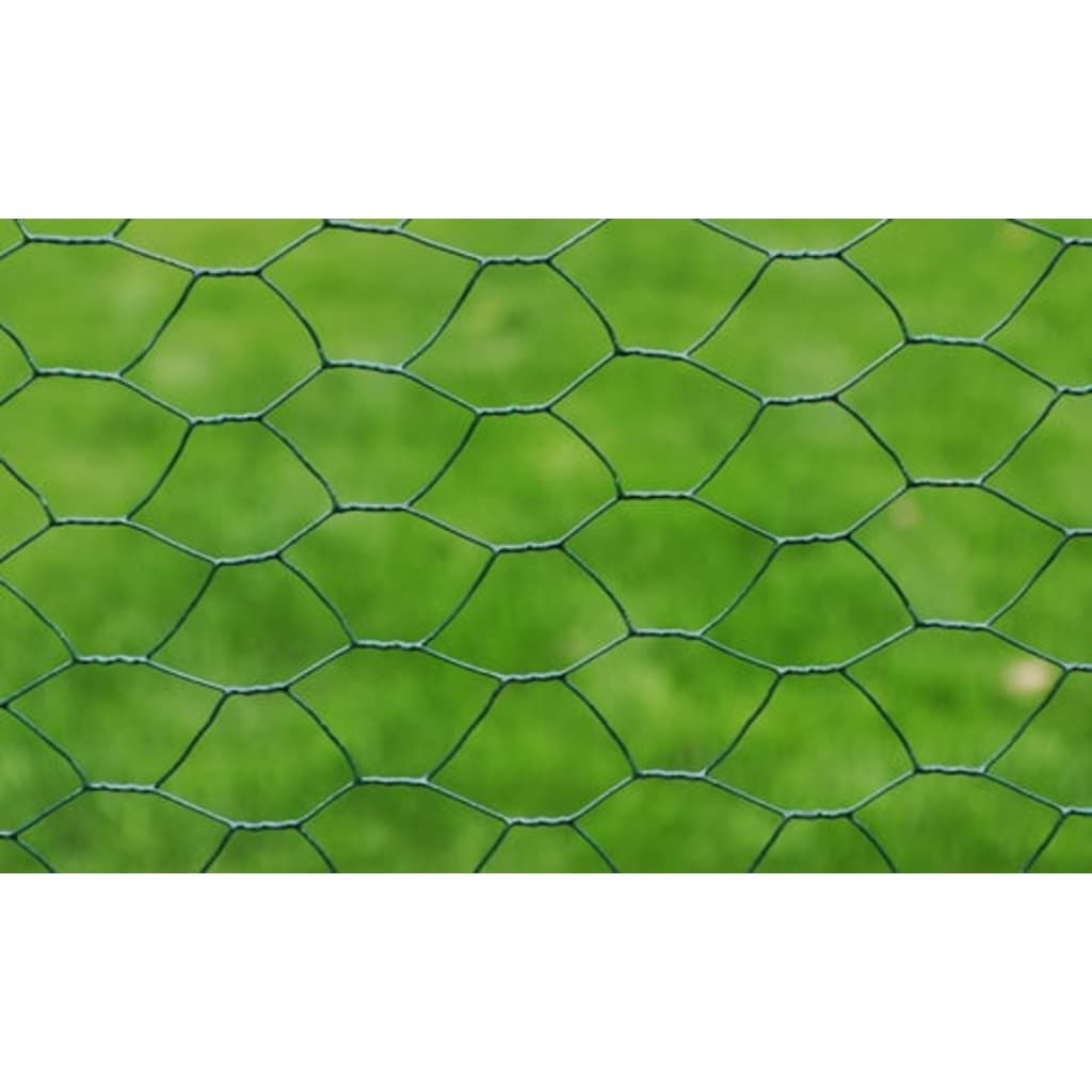 Grillage à poule avec revêtement en PVC 25x0,5 m vert