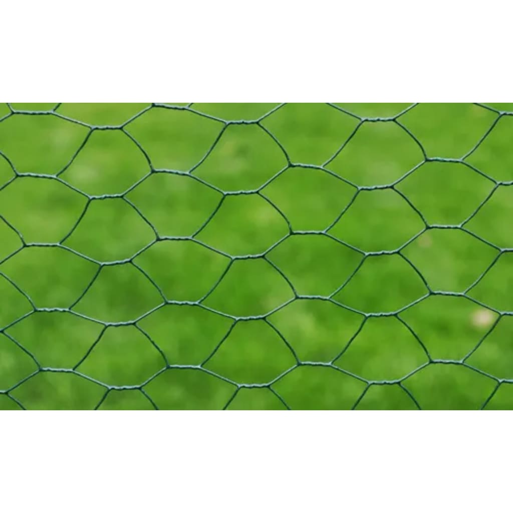 Chicken wire with PVC coating 25x0.75 m green