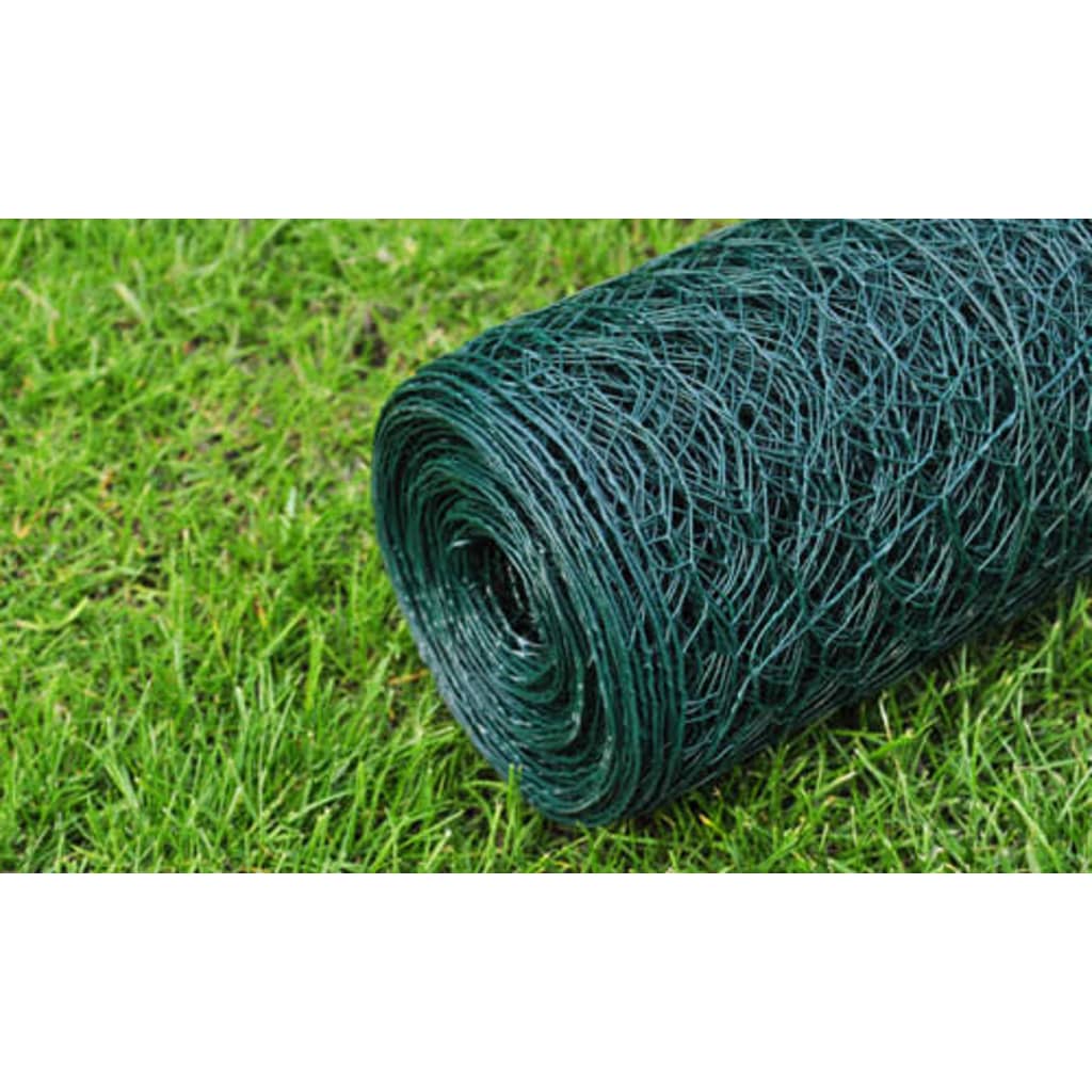 Chicken wire with PVC coating 25x0.75 m green