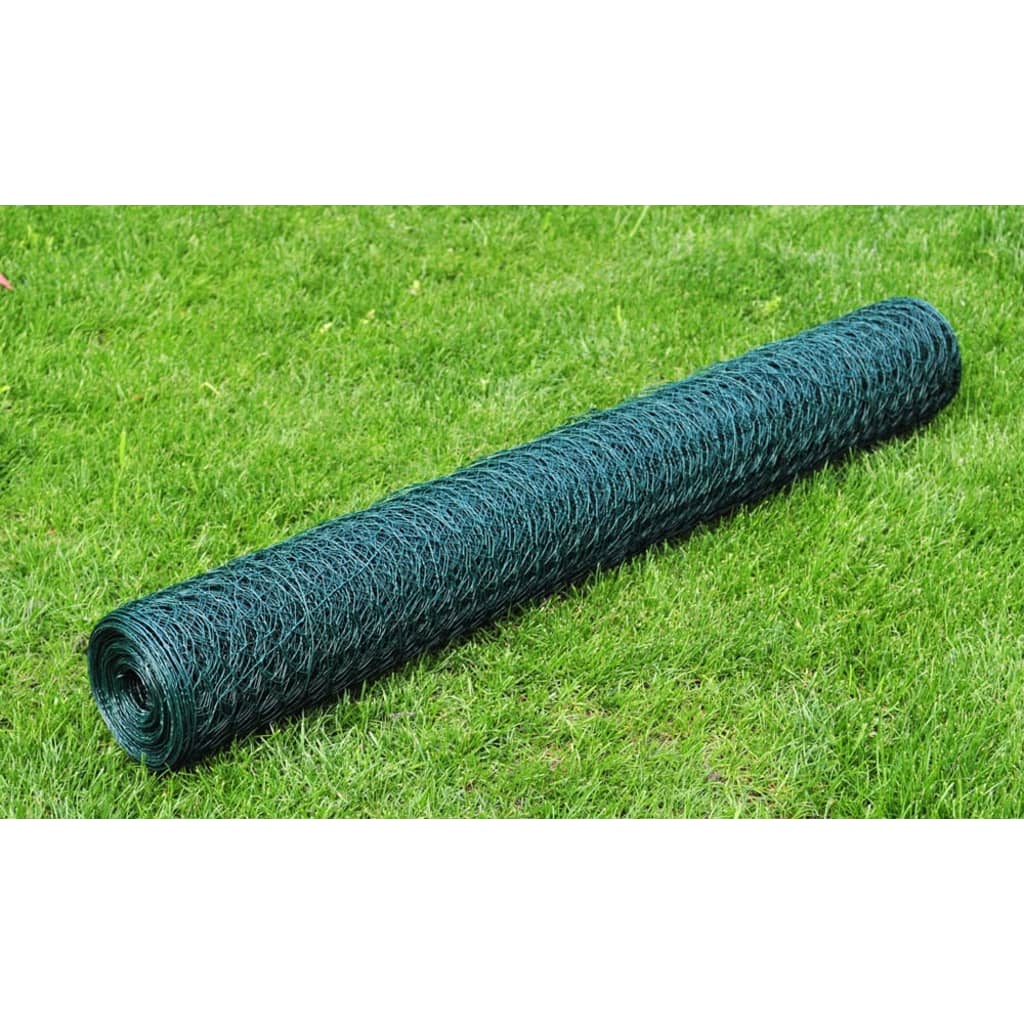 Chicken wire with PVC coating 25x0.75 m green