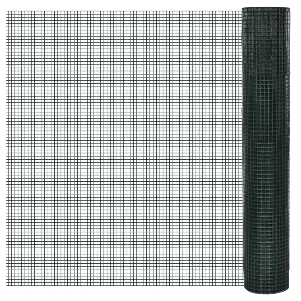 Grillage acier galvanisé et revêtement en PVC 10x1 m vert