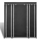 Wardrobe with compartments and rods 45 x 150 x 176 cm Black