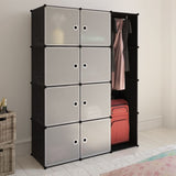 Armoire modulaire 9 compartiments Noir et blanc 37 x 115x150 cm