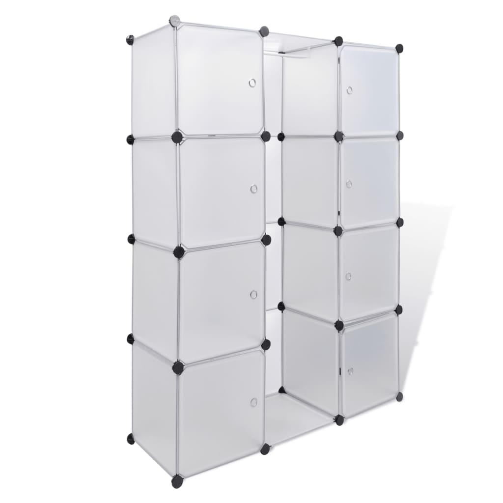 Modularer Schrank 9 Fächer 37x115x150 cm weiß