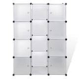 Armoire modulaire 9 compartiments 37x115x150 cm blanc