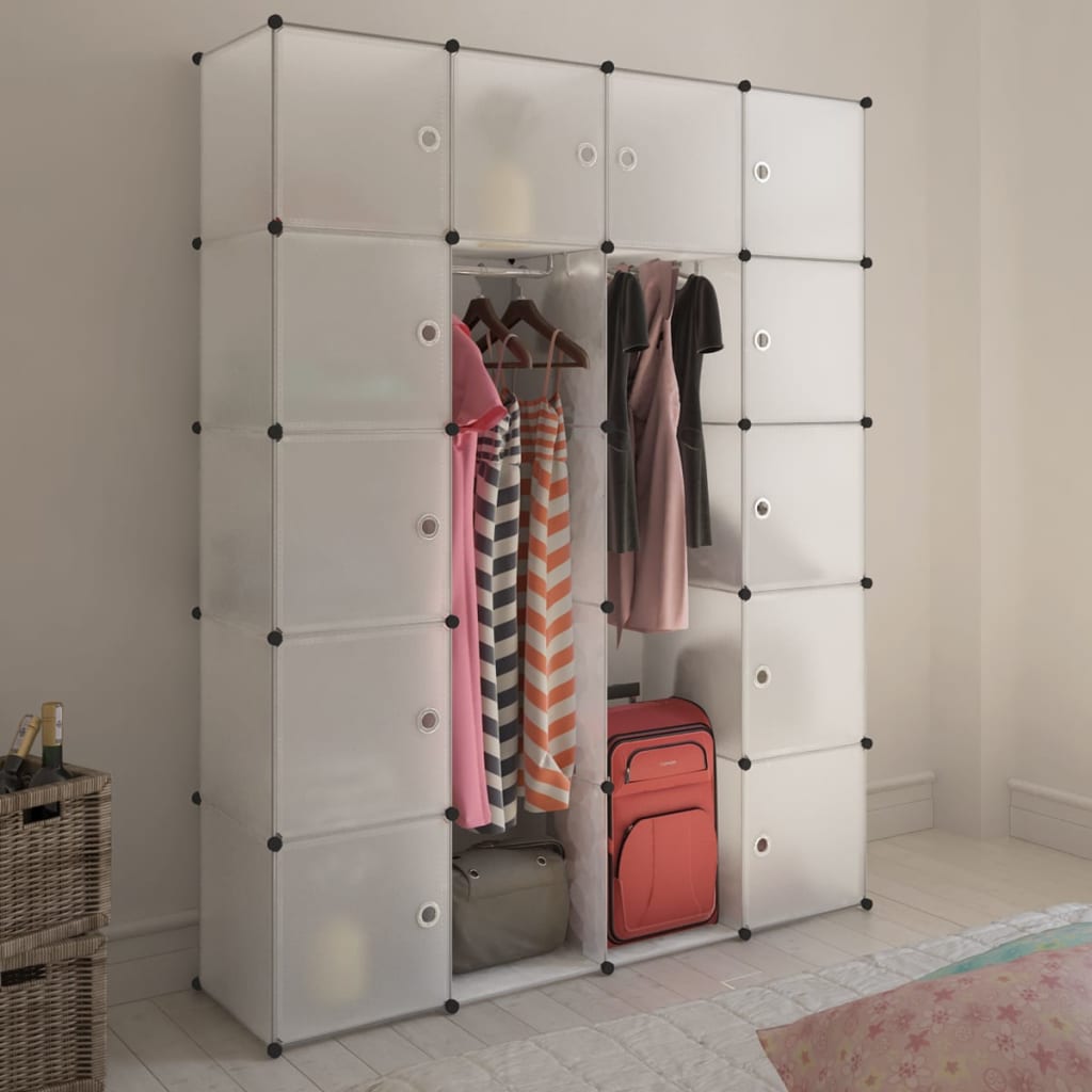 Armoire modulaire 14 compartiments blanc 37 x 146 x 180,5 cm