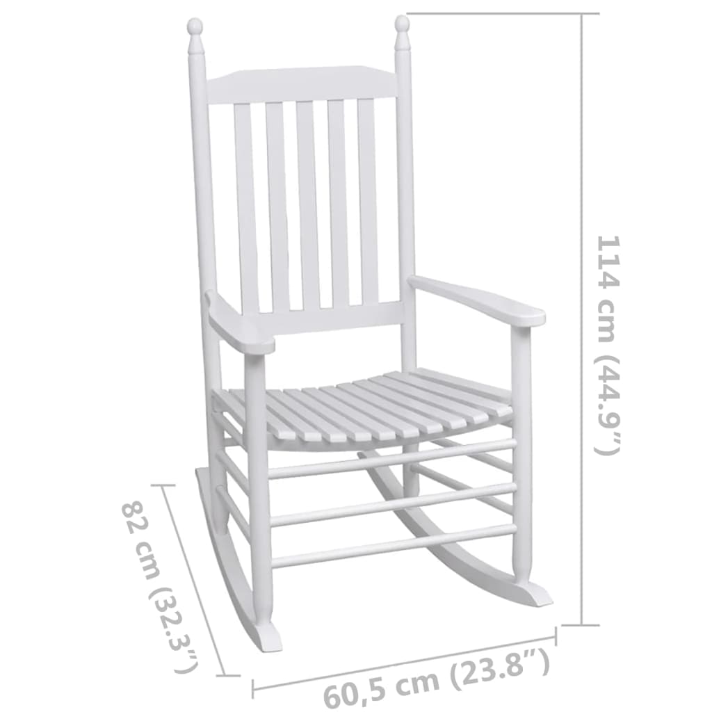 Chaise à bascule avec siège incurvé Blanc Bois