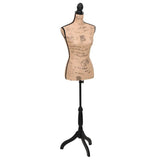 Buste de couture Mannequin de Femme Marron et Noir Jute