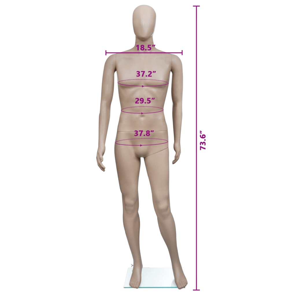 Mannequin de vitrine Homme Tête ronde