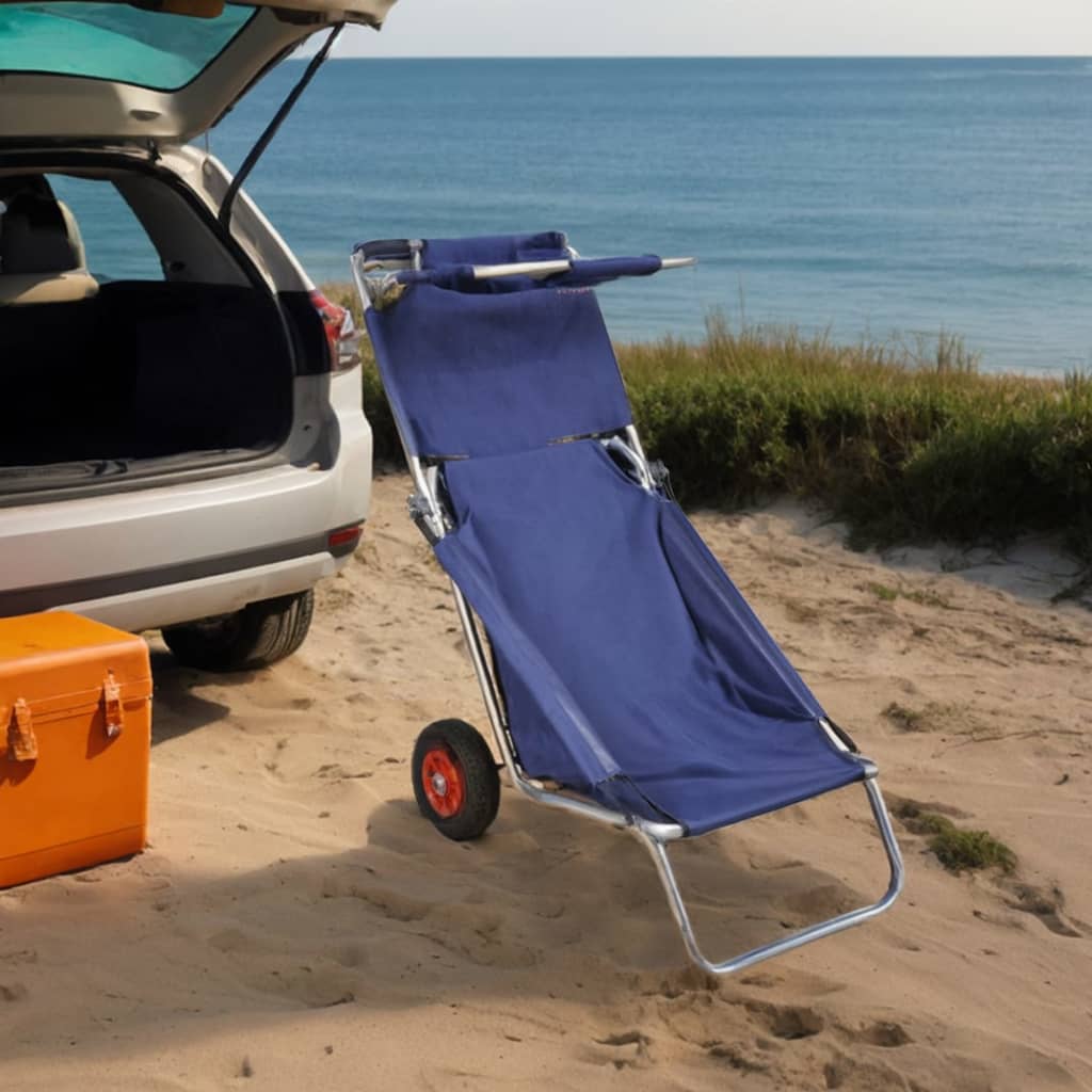 Strandwagen mit Rädern, tragbar und faltbar, Blau