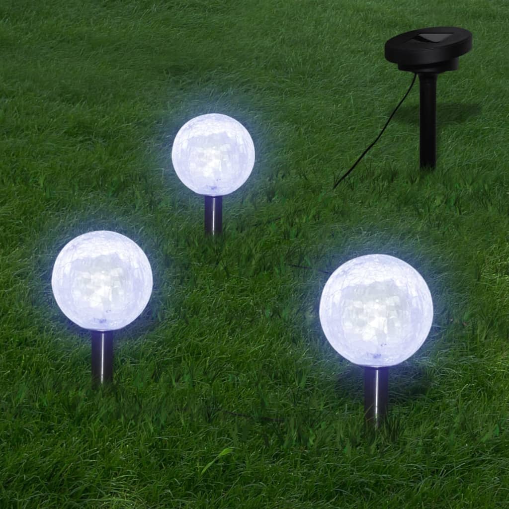 Solar-LED-Gartenleuchten 3 Stück mit Erdspieß