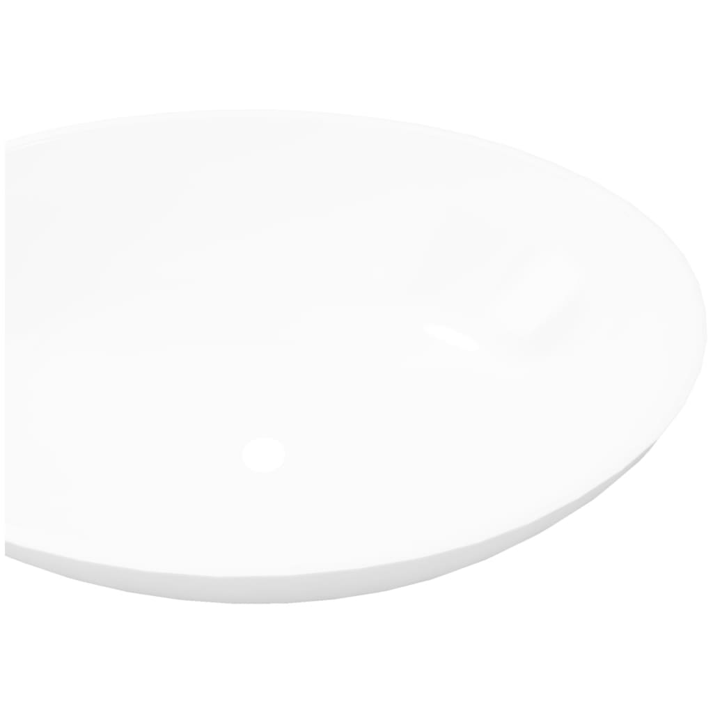 Lavabo en forme ovale Céramique 40 x 33 cm Blanc