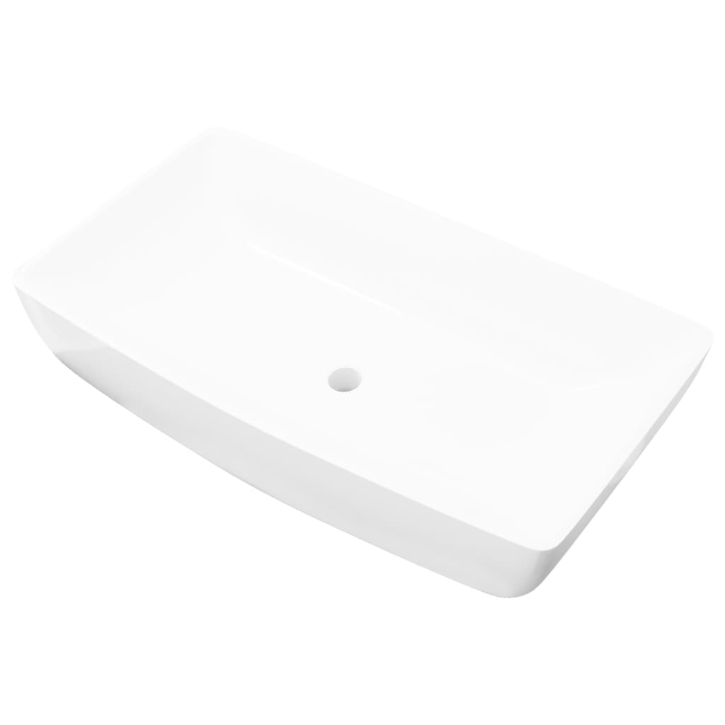 Lavabo rectangulaire Céramique Blanc 71 x 39 cm