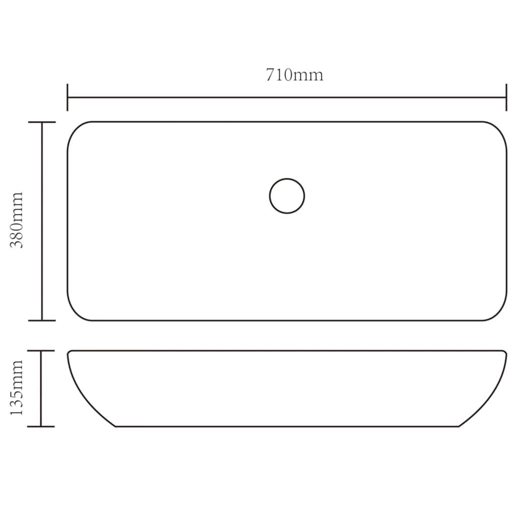 Lavabo rectangulaire Céramique Blanc 71 x 39 cm