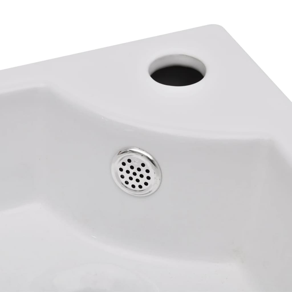 Lavabo avec trou de trop-plein 45x32x12,5 cm Blanc