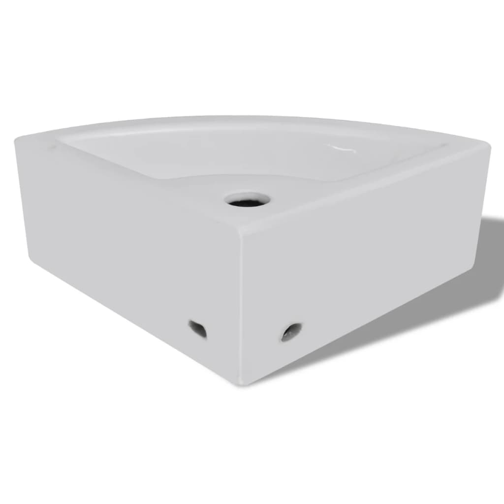 Lavabo avec trou de trop-plein 45x32x12,5 cm Blanc