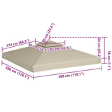 Recouvrement de remplacement d'auvent 310 g/m² 3 x 3 m Vert