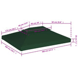 Recouvrement de remplacement d'auvent 310 g/m² 3 x 4 m Vert