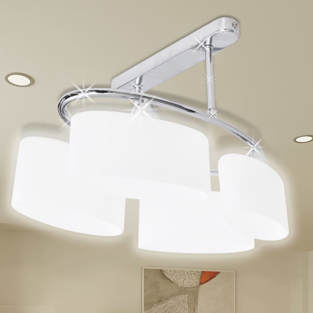 Ceiling light with glass shade for 4 E14 bulbs