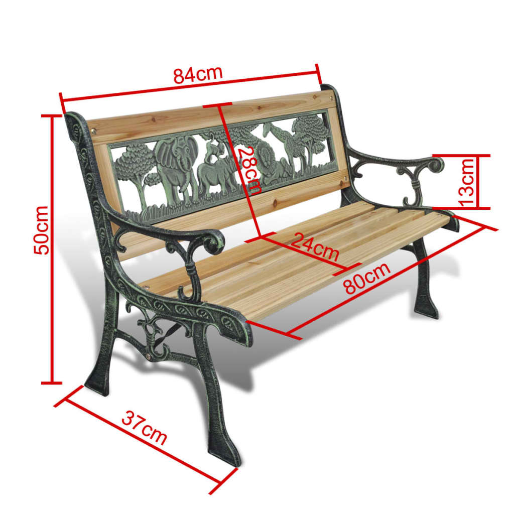 Banc de jardin pour enfants 84 cm Bois