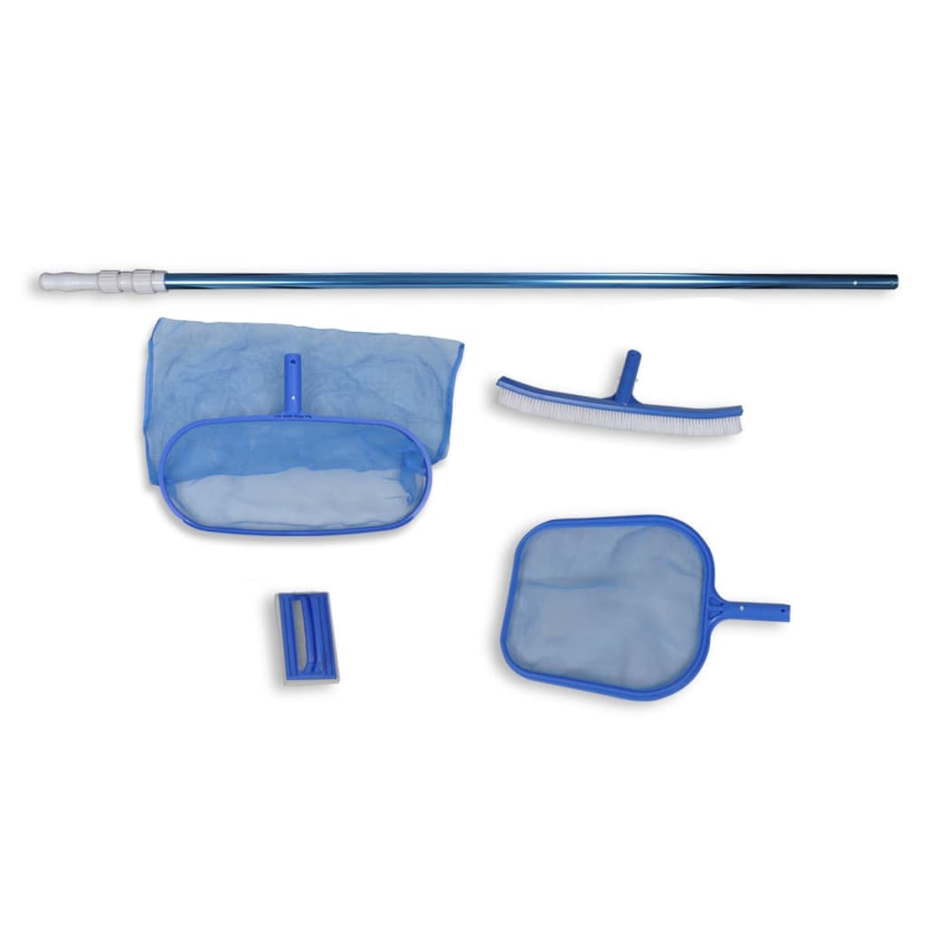 Pool maintenance kit with telescopic handle and brush