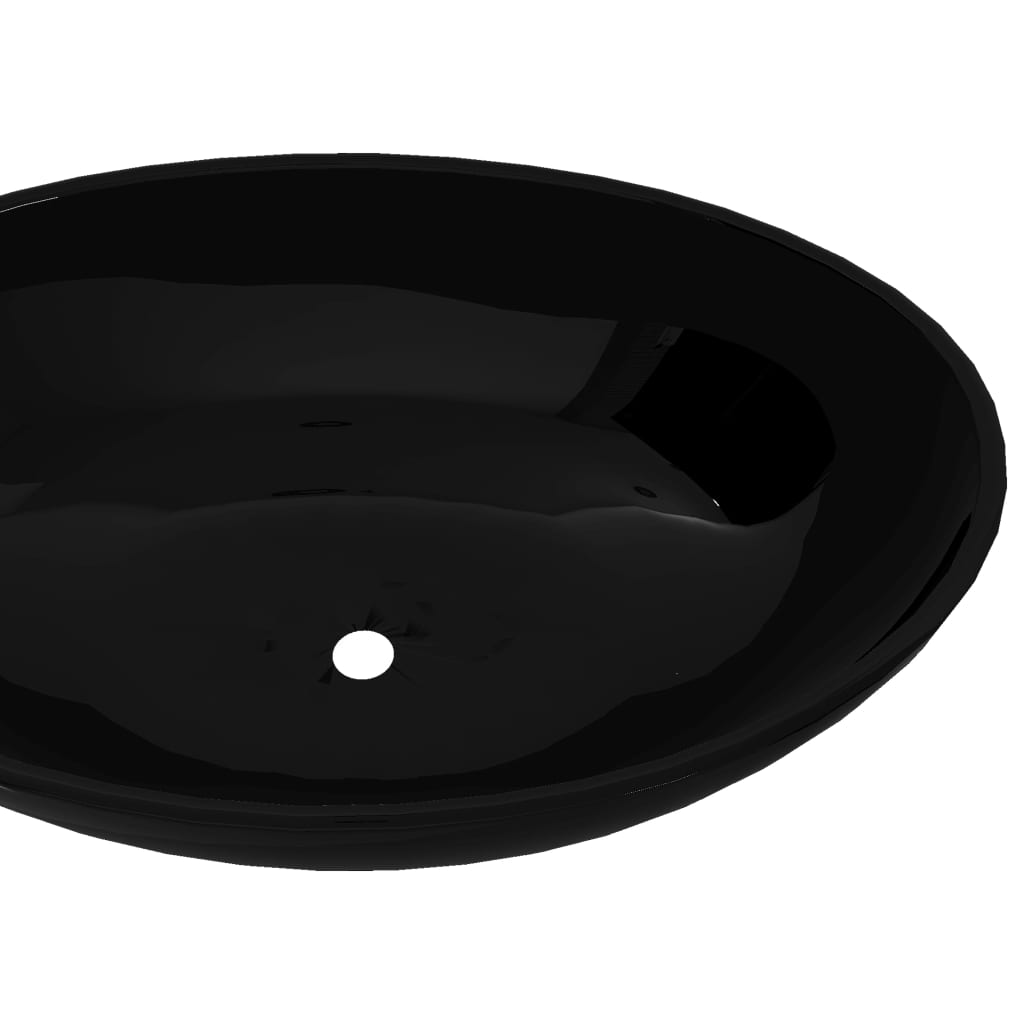 Lavabo ovale Céramique 40 x 33 cm Noir