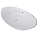 Lavabo ovale en céramique avec trop plein 59 x 38,5 cm