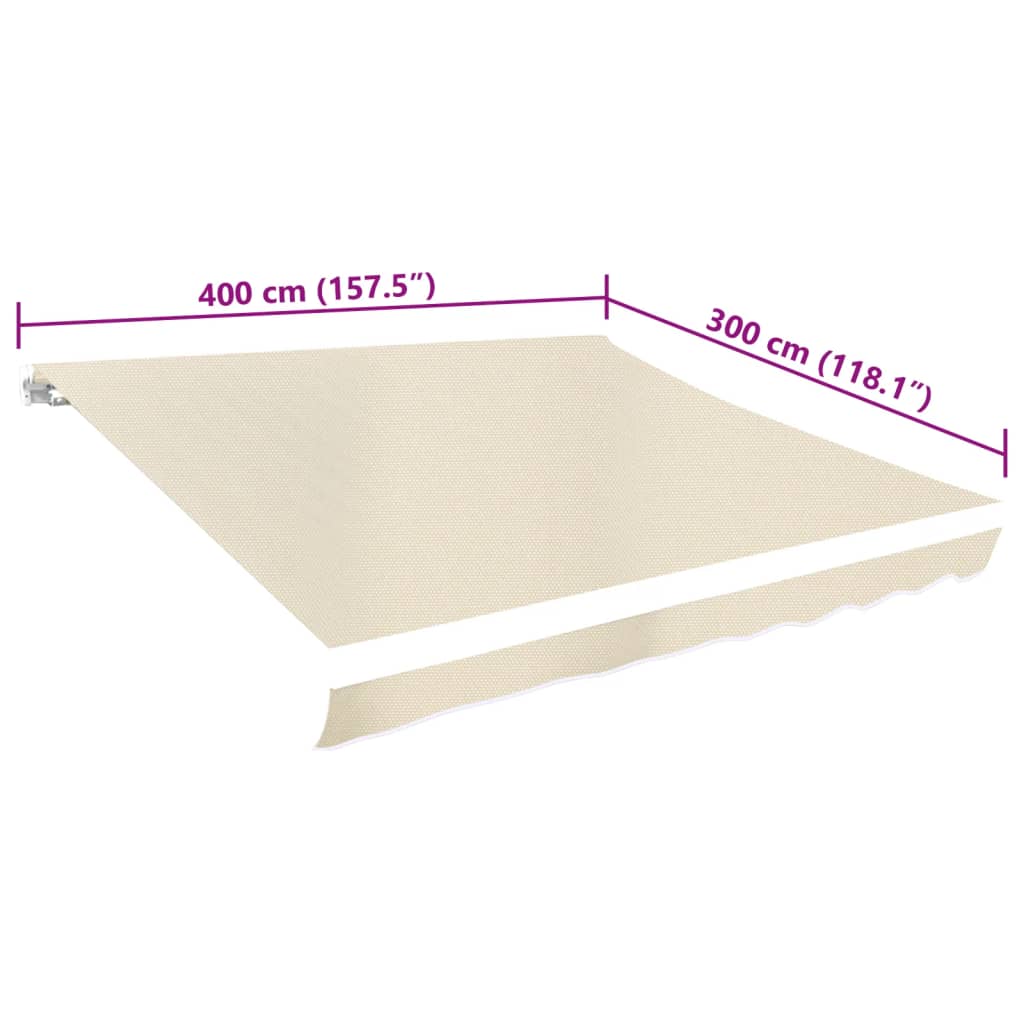 Toit d'auvent Toile Crème 4x3 m (Cadre non inclus)