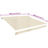 Toit d'auvent Toile Crème 4x3 m (Cadre non inclus)