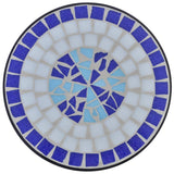 Blue and white mosaic side table