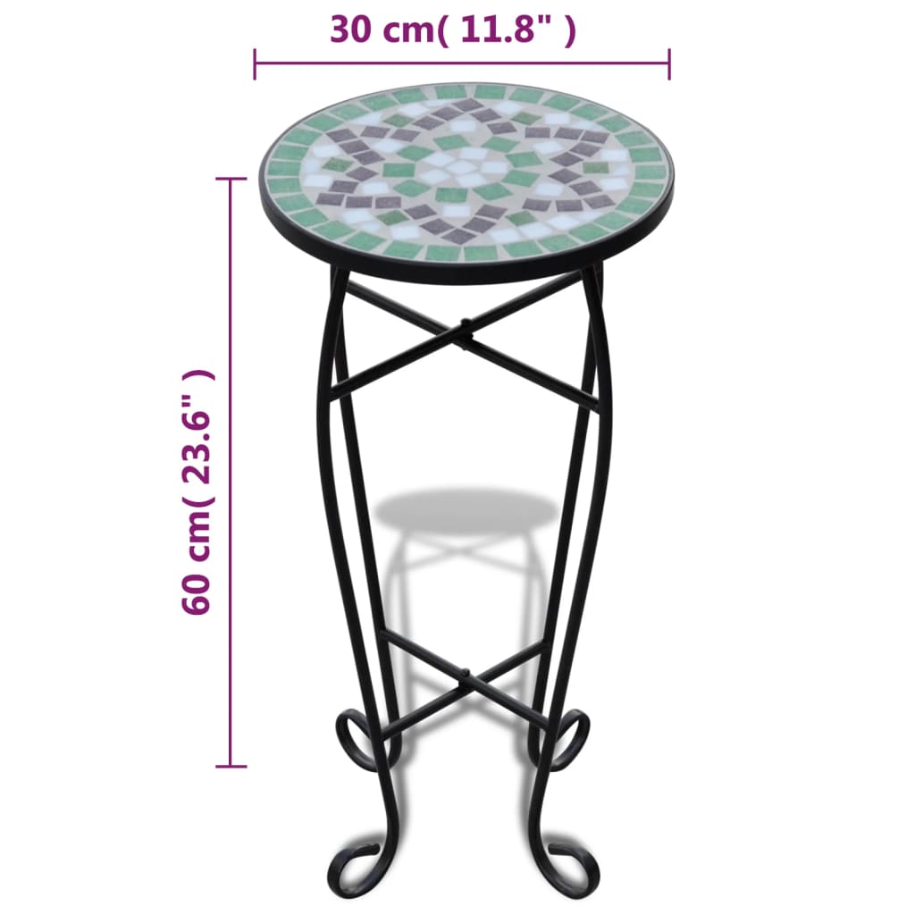 Table d'appoint Mosaïque Vert et blanc