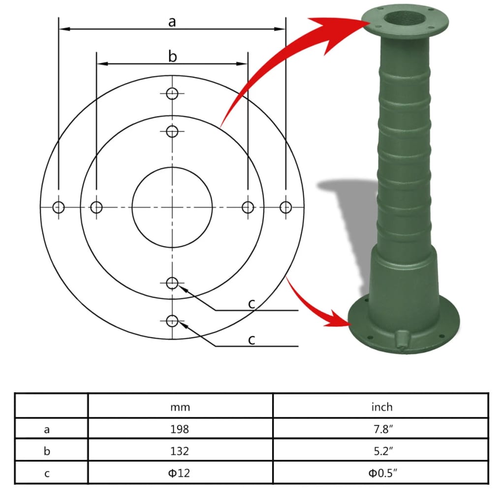 Support en fonte pour pompe à eau manuelle de jardin