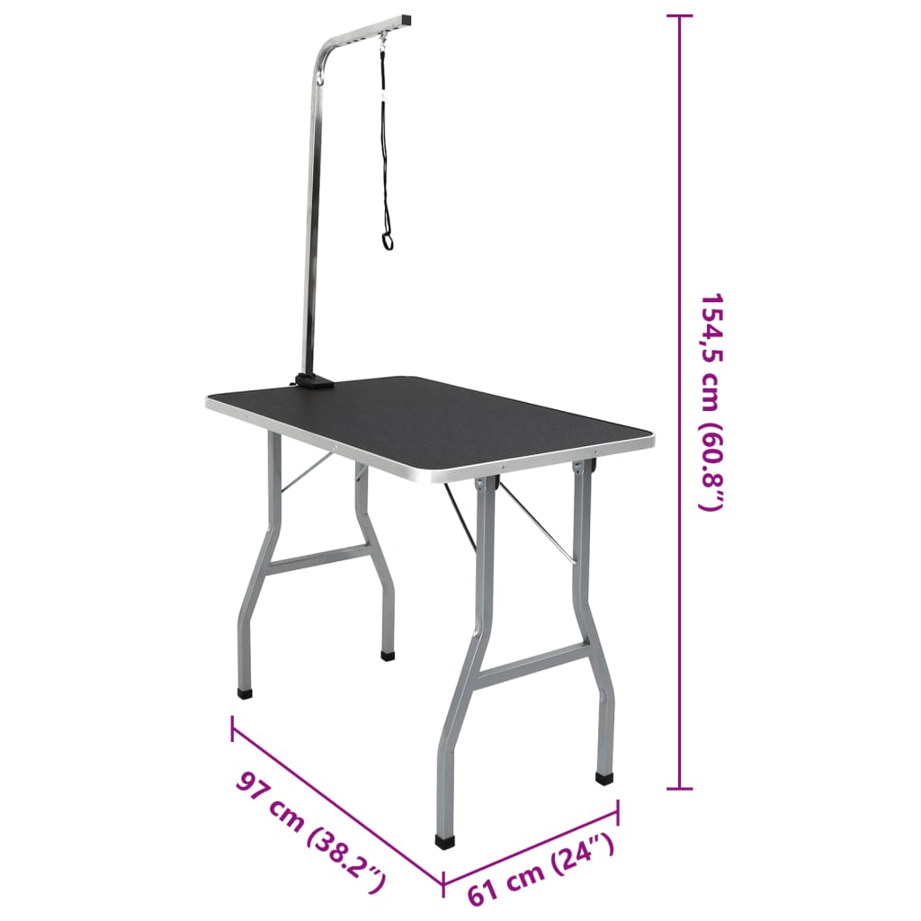 Table de Toilettage Ajustable pour Chiens Chats 1 Potence