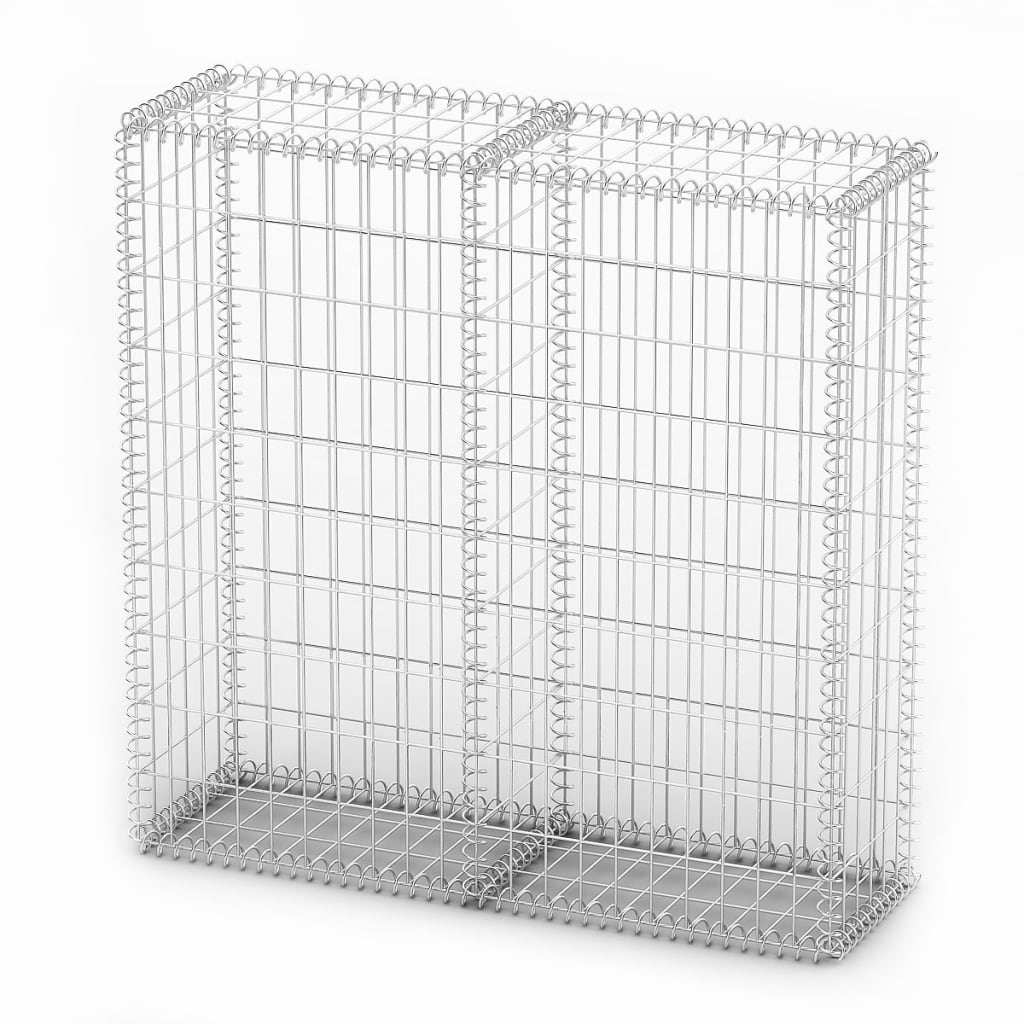 Gabion basket with lid Galvanized wire 100x100x30 cm