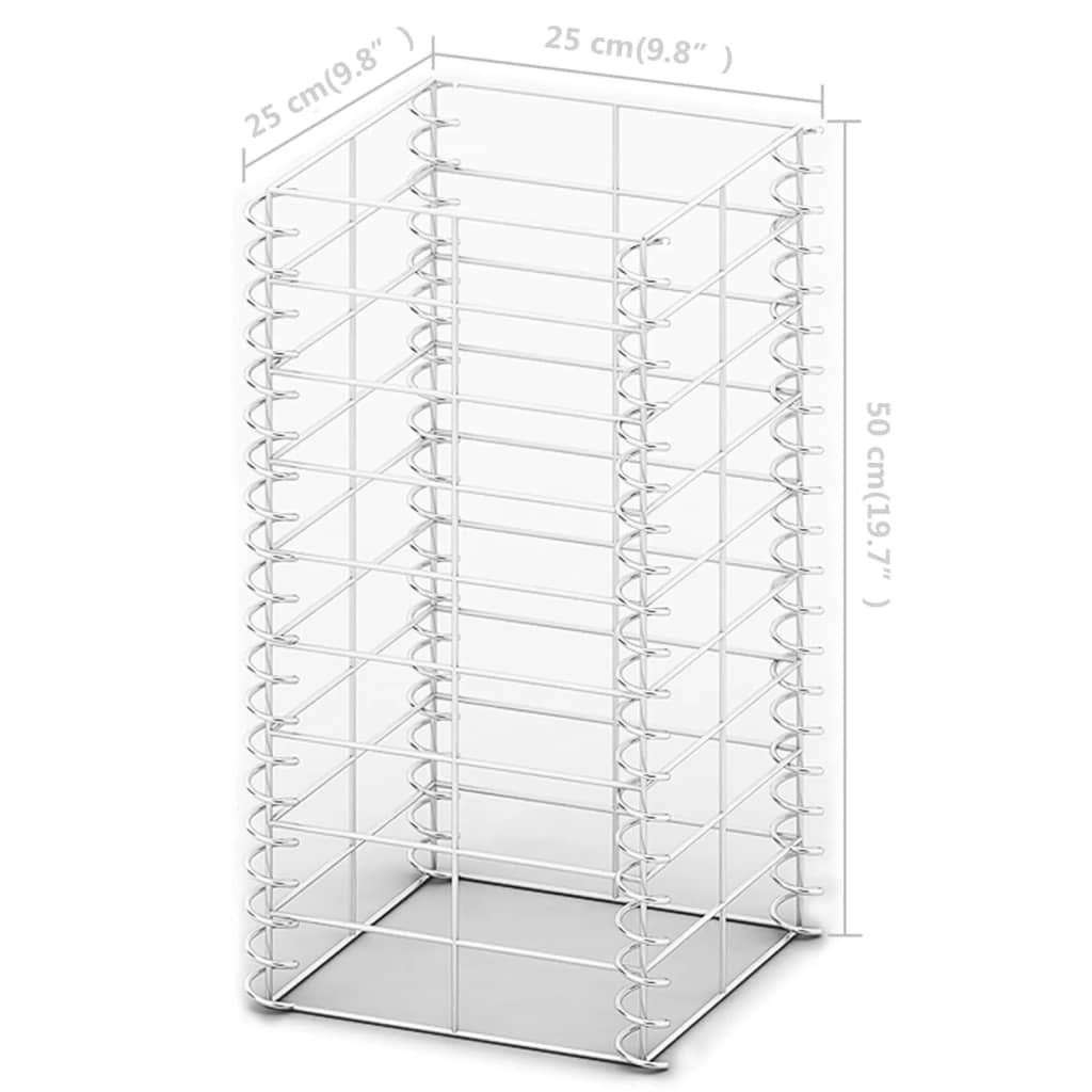 Gabion basket set 3 pcs Galvanized wire 25x25x50 cm