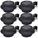 Lampes solaires 6 pcs pour clôture gouttière Noir