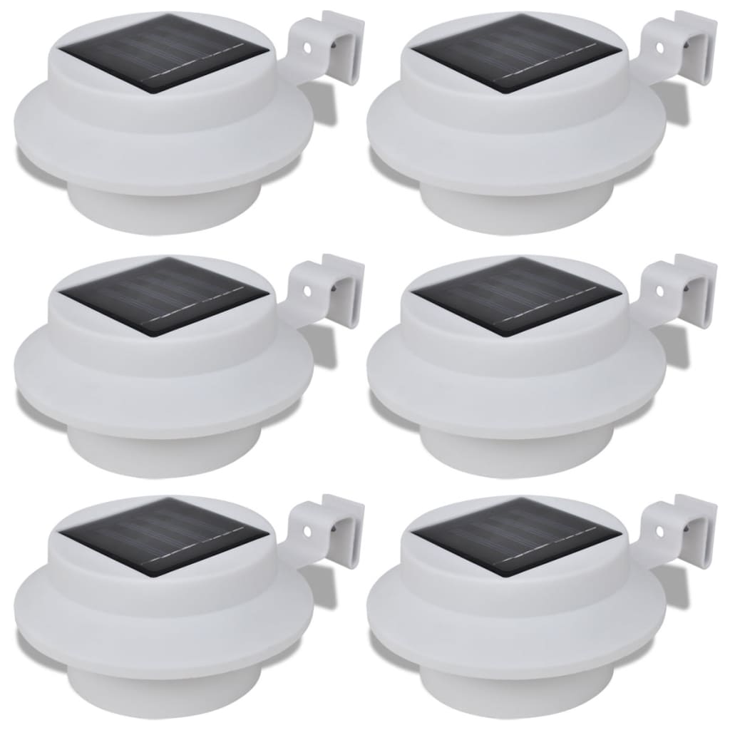 6pcs Solar Lights for Fence Gutter White