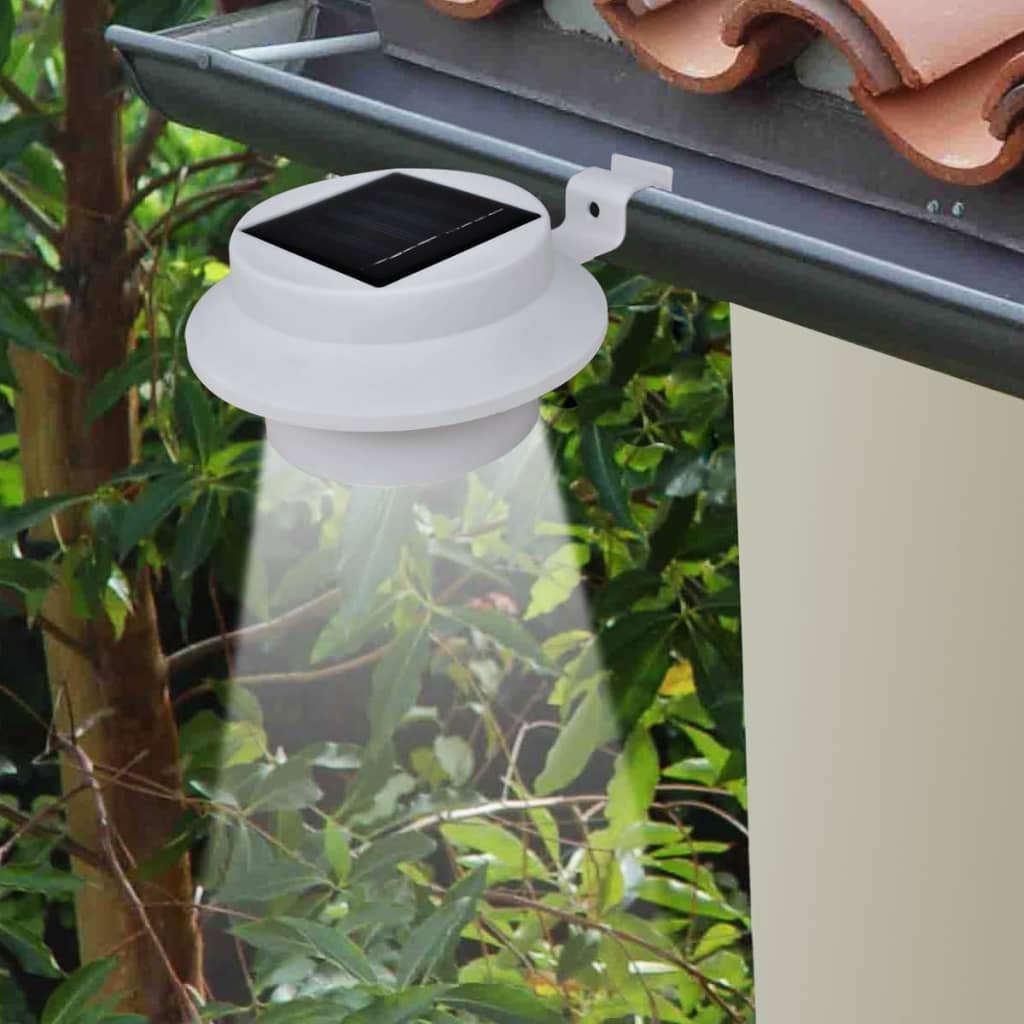 6pcs Solar Lights for Fence Gutter White