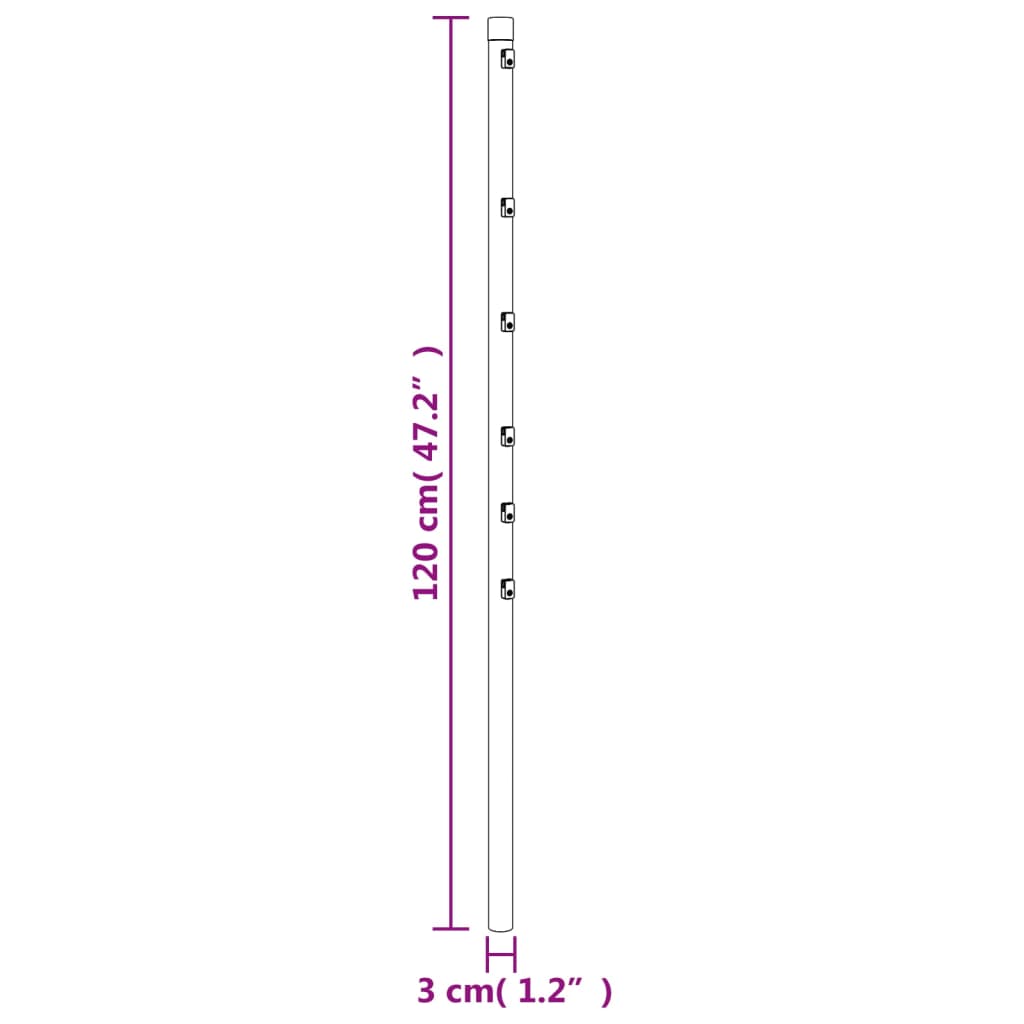 vidaXL Poteaux de clôture 15 pcs argenté 120 cm acier galvanisé