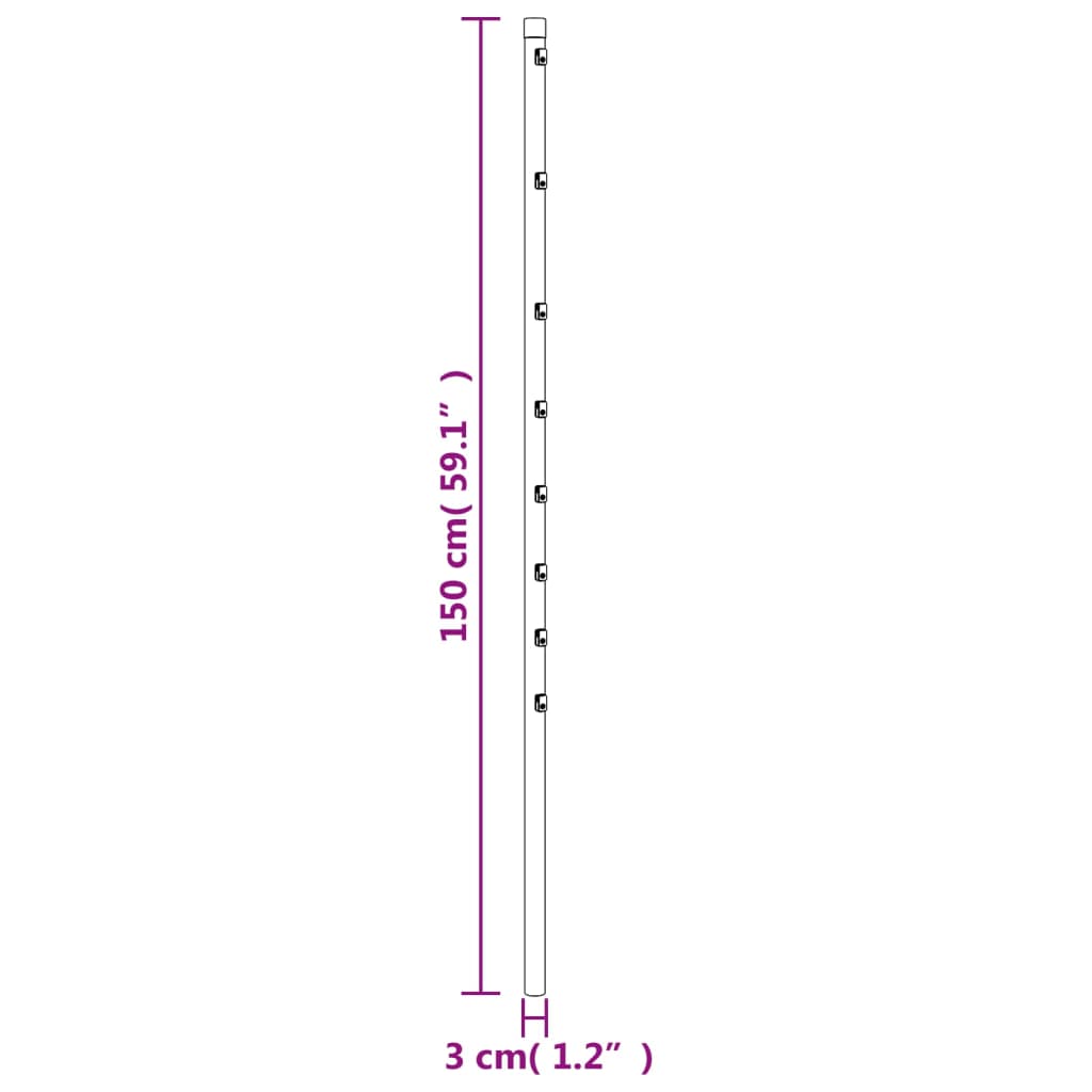 vidaXL Poteaux de clôture 15 pcs argenté 150 cm acier galvanisé